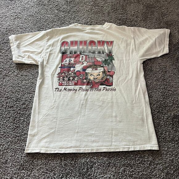 Vintage Tampa Bay Buccaneers Chucky Gruden Crewe Missing Piece Shirt Size Large - Picture 1 of 6